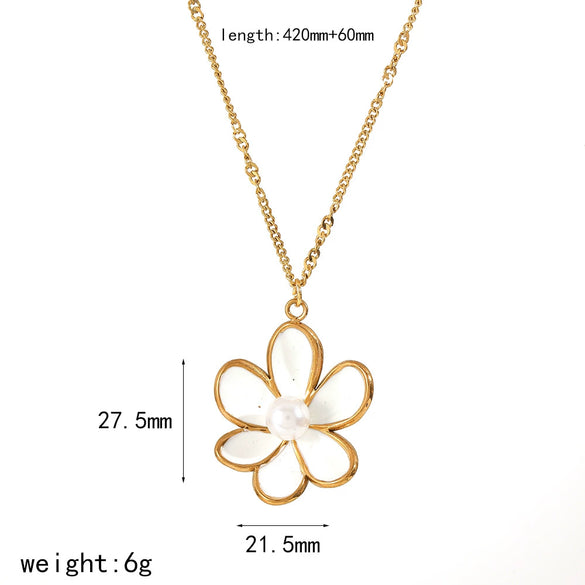 Women's Highend Feel Flower Shape Stainless Steel Electroplated Earrings