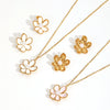Women's Highend Feel Flower Shape Stainless Steel Electroplated Earrings