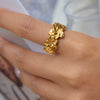 Women's Highend Flower Ring Stainless Steel Jewelry Geometric Pattern Electroplating