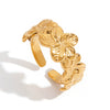 Women's Highend Flower Ring Stainless Steel Jewelry Geometric Pattern Electroplating