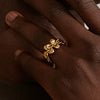 Women's Highend Flower Ring Stainless Steel Jewelry Geometric Pattern Electroplating