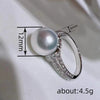 Women's Highend Geometric Copper Imitation Pearl Zirconia Ring Jewelry