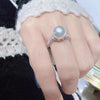Women's Highend Geometric Copper Imitation Pearl Zirconia Ring Jewelry