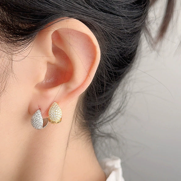 Women's Highend Geometric S925 Sterling Silver Electroplated Water Drop Earrings