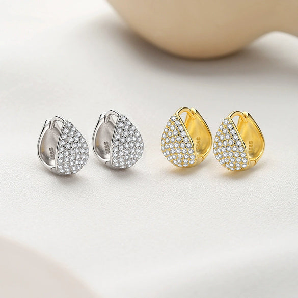 Women's Highend Geometric S925 Sterling Silver Electroplated Water Drop Earrings