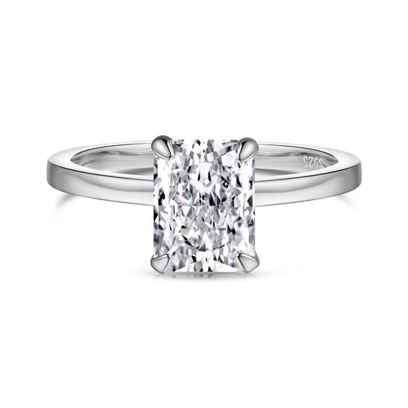 Women's Highend Geometric S925 Sterling Silver Ring With 8A Zircon Inlaid And Electroplated Design