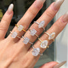 Women's Highend Geometric S925 Sterling Silver Ring With 8A Zircon Inlaid And Electroplated Design