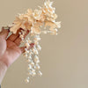 Women's Highend Handmade Fabric Orchid Tassel Side Hairpin Headwear
