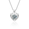 Women's Highend Moissanite 925 Silver Heartshaped Pendant Necklace