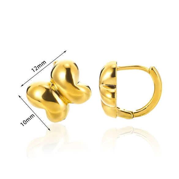 Women's Highend Nonfading Copper Heart U Star Shape Electroplated Earrings