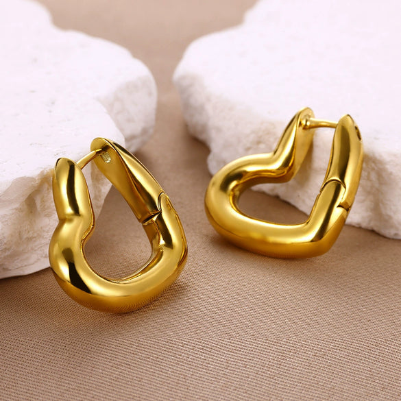 Women's Highend Nonfading Copper Heart U Star Shape Electroplated Earrings