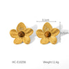 Women's Highend Pearl Stainless Steel Geometric Flower Earrings With Electroplating