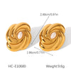 Women's Highend Pearl Stainless Steel Geometric Flower Earrings With Electroplating