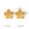 Women's Highend Pearl Stainless Steel Geometric Flower Earrings With Electroplating