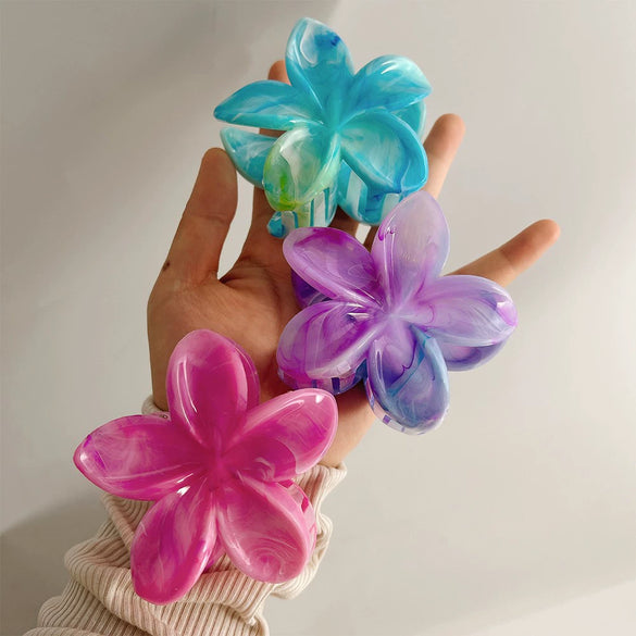Women's Highend Plastic And Resin Hairpin With Baking Paint Egg Flower Design