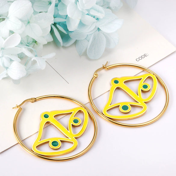 Women's Highend Stainless Steel Christmas Stocking And Tree Earrings With Electroplated Geometric Festive Design Wholesale
