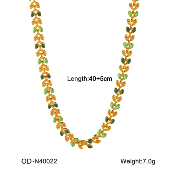 Women's Highend Stainless Steel Handmade Necklace With Geometric Pattern Goldplated Pvd Vacuum Plated Chain