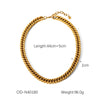 Women's Highend Stainless Steel Handmade Necklace With Geometric Pattern Goldplated Pvd Vacuum Plated Chain