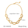 Women's Highend Stainless Steel Handmade Necklace With Geometric Pattern Goldplated Pvd Vacuum Plated Chain