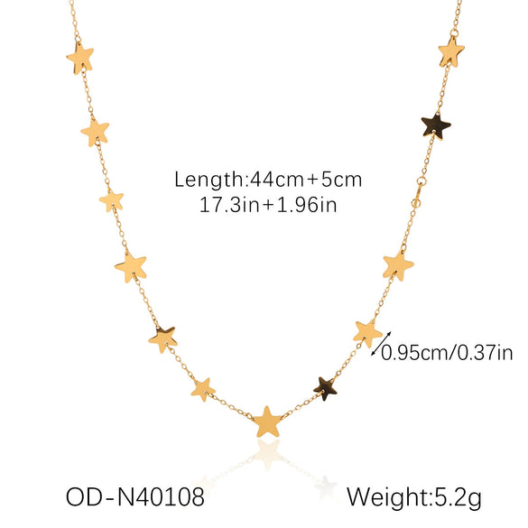 Women's Highend Stainless Steel Handmade Necklace With Geometric Pattern Goldplated Pvd Vacuum Plated Chain