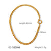 Women's Highend Stainless Steel Handmade Necklace With Geometric Pattern Goldplated Pvd Vacuum Plated Chain