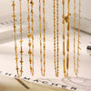 Women's Highend Stainless Steel Handmade Necklace With Geometric Pattern Goldplated Pvd Vacuum Plated Chain