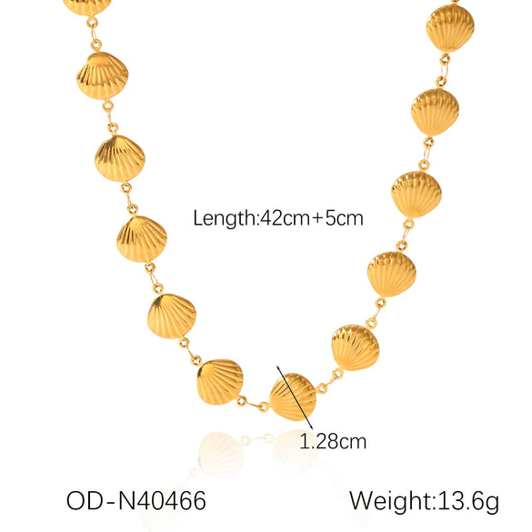 Women's Highend Stainless Steel Handmade Necklace With Geometric Pattern Goldplated Pvd Vacuum Plated Chain