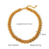 Women's Highend Stainless Steel Handmade Necklace With Geometric Pattern Goldplated Pvd Vacuum Plated Chain