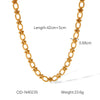 Women's Highend Stainless Steel Handmade Necklace With Geometric Pattern Goldplated Pvd Vacuum Plated Chain