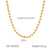 Women's Highend Stainless Steel Handmade Necklace With Geometric Pattern Goldplated Pvd Vacuum Plated Chain