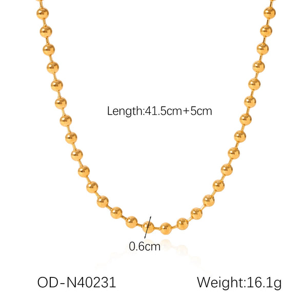Women's Highend Stainless Steel Handmade Necklace With Geometric Pattern Goldplated Pvd Vacuum Plated Chain