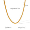 Women's Highend Stainless Steel Handmade Necklace With Geometric Pattern Goldplated Pvd Vacuum Plated Chain