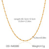 Women's Highend Stainless Steel Handmade Necklace With Geometric Pattern Goldplated Pvd Vacuum Plated Chain