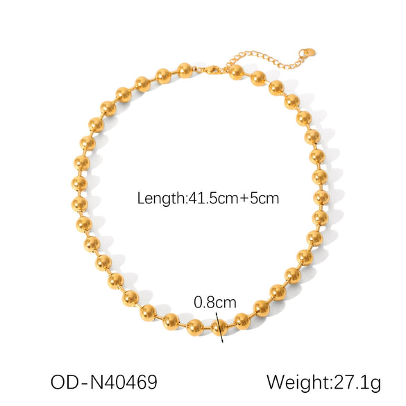 Women's Highend Stainless Steel Handmade Necklace With Geometric Pattern Goldplated Pvd Vacuum Plated Chain
