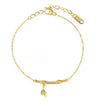 Women's Highrise Bamboo Ball Chain Titanium Steel Bracelet With Gold Inlaid Geometric Design