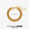 Women's Hip Hop Fashion Stainless Steel Geometric Cuban Chain Bracelet With Electroplating
