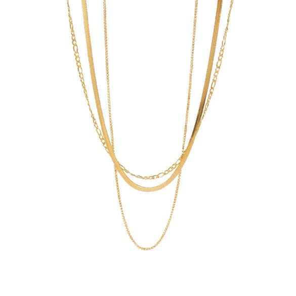 Women's Hip Hop Punk Stainless Steel And Titanium Steel Necklaces With Geometric Style Snake Bone Figaro Box Chains And Electroplating Treatment