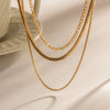 Women's Hip Hop Punk Stainless Steel And Titanium Steel Necklaces With Geometric Style Snake Bone Figaro Box Chains And Electroplating Treatment