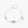 Women's Hip Hop Style S925 Sterling Silver U Shape Bracelet With Diamond Treatment