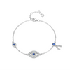 Women's Hip Hop Style S925 Sterling Silver U Shape Bracelet With Diamond Treatment