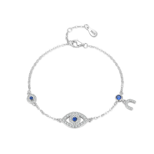 Women's Hip Hop Style S925 Sterling Silver U Shape Bracelet With Diamond Treatment