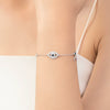 Women's Hip Hop Style S925 Sterling Silver U Shape Bracelet With Diamond Treatment