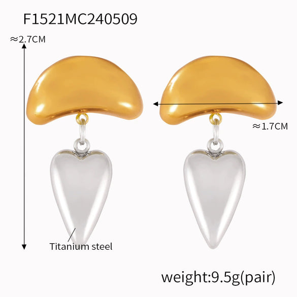 Women's Hip Hop Trendy Titanium Steel 18K Gold Plated Geometric Devil's Eye Tassel Earrings With Electroplating