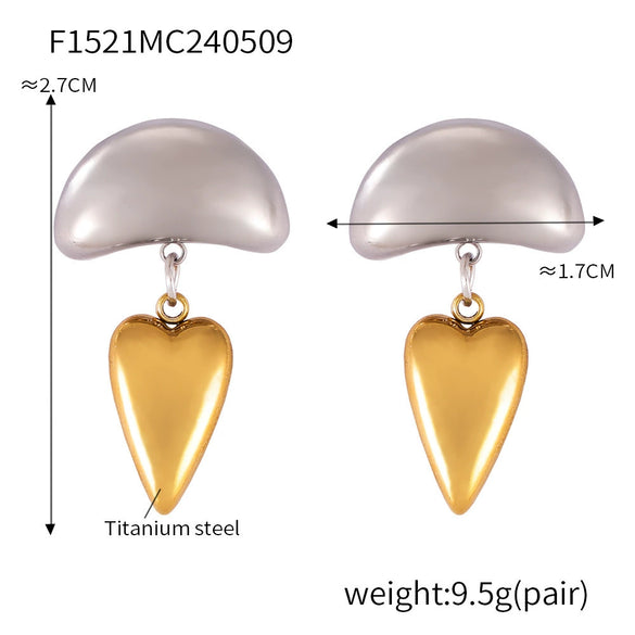 Women's Hip Hop Trendy Titanium Steel 18K Gold Plated Geometric Devil's Eye Tassel Earrings With Electroplating