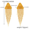 Women's Hip Hop Trendy Titanium Steel 18K Gold Plated Geometric Devil's Eye Tassel Earrings With Electroplating