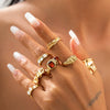 Women's Hiphop Alloy Geometric Ring Set With Electroplating