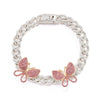 Women's Hiphop Punk Anklet With Rhinestone Inlay Large Butterfly Design Cuban Chain Style