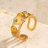 Women's Hiphop Retro Style Heartshaped Titanium Steel And Stainless Steel Ring With Electroplating