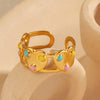 Women's Hiphop Retro Style Heartshaped Titanium Steel And Stainless Steel Ring With Electroplating