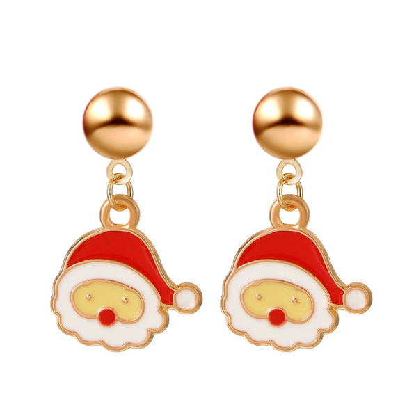 Women's Holiday Cartoon Earrings With Christmas Tree Snowflake Pumpkin And Rainbow Motifs Electroplated Zinc Alloy Celebration Jewelry